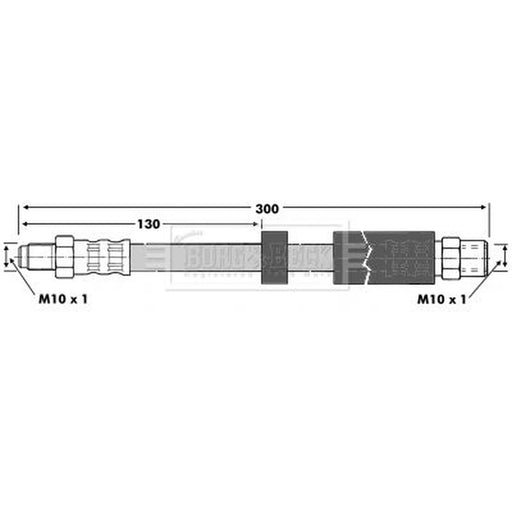 Borg & Beck Brake Hydraulic Hose Line Rear Right BBH6764