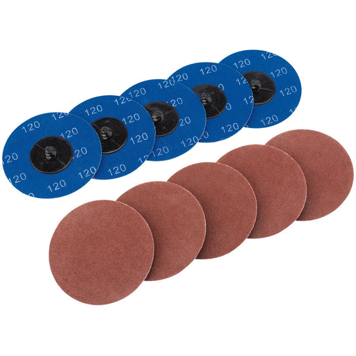 Draper Aluminium Oxide Sanding Discs, 75mm, 120 Grit (Pack of 10) 75617 Draper - Dynamic Drive
