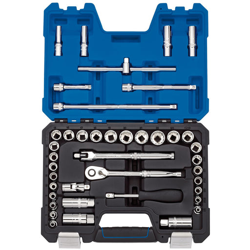 Draper Expert Combined MM/AF Socket Set, 3/8" Sq. Dr., Blue (41 Piece) Draper - Dynamic Drive