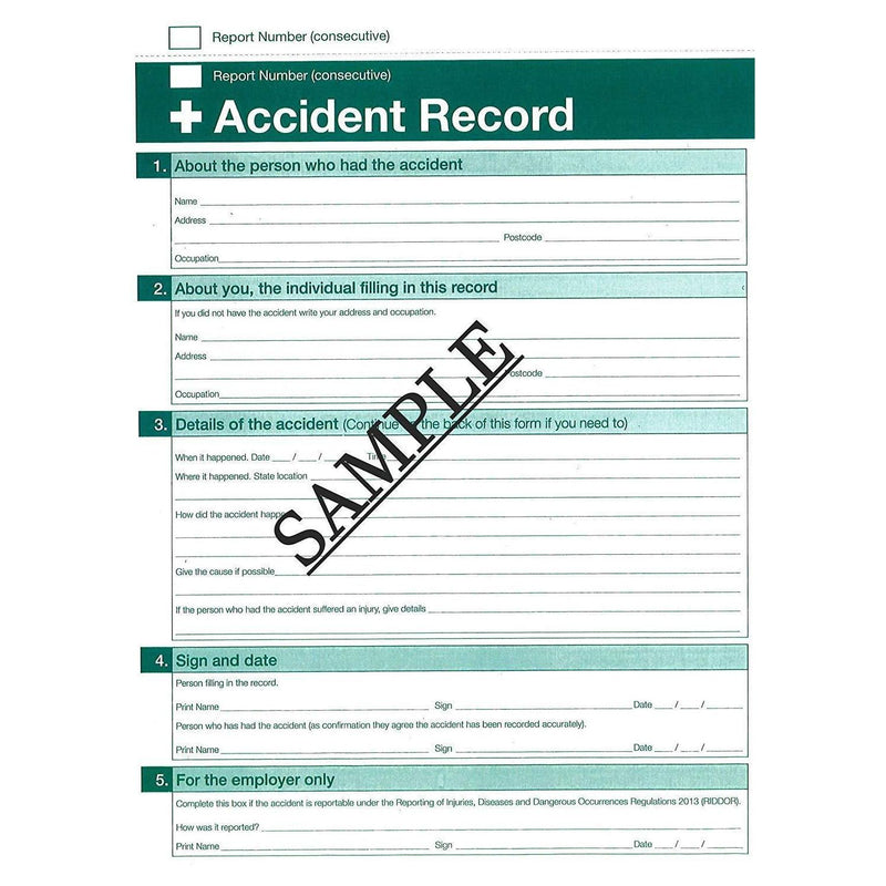 A5 Accident Book/First Aid Injury Record Book/Work Place Staff Accident Log Book Safety First Aid Group  - Dynamic Drive