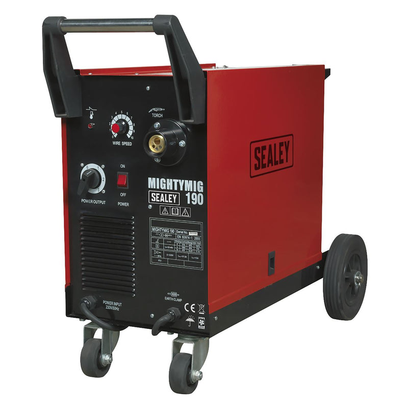Sealey Professional Gas/No-Gas MIG Welder 190A with Euro Torch MIGHTYMIG190 Sealey - Dynamic Drive