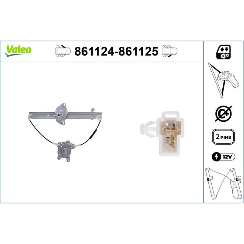Valeo Electric Window Regulator Lifter Right Front 861125