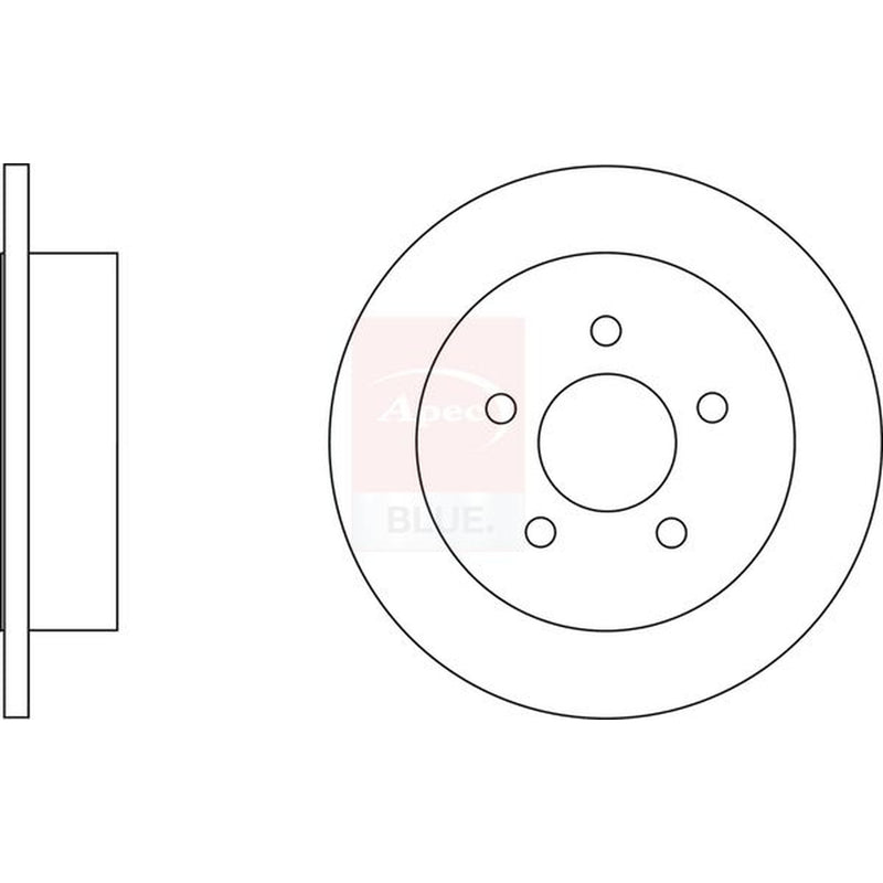 Apec 2 x Solid Brake Discs fits Jeep Cherokee 2001-2008 2.4 2.5 2.8 3.7