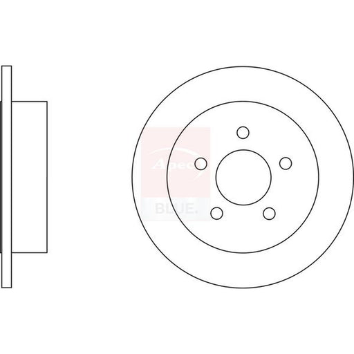 Apec 2 x Solid Brake Discs fits Jeep Cherokee 2001-2008 2.4 2.5 2.8 3.7