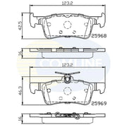 Comline 4 x Rear Brake Pad Set fits Peugeot 308 II 2013-2021 1.2 1.5 1.6 2.0