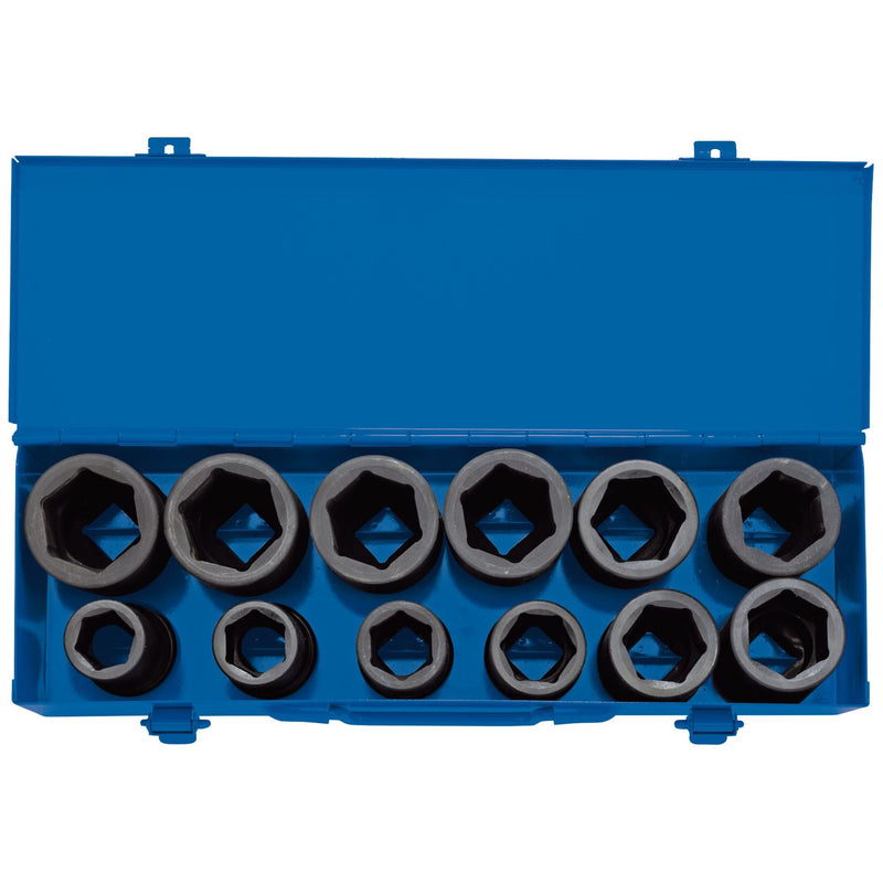 Draper Combined MM/AF Deep Impact Socket Set in Metal Case, 3/4" Sq. Dr. (12 Pie Draper - Dynamic Drive