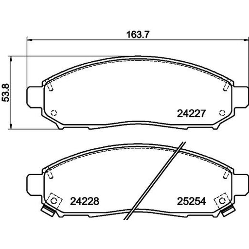 DON Front Brake Pad Set fits Nissan Leaf 2010-2017