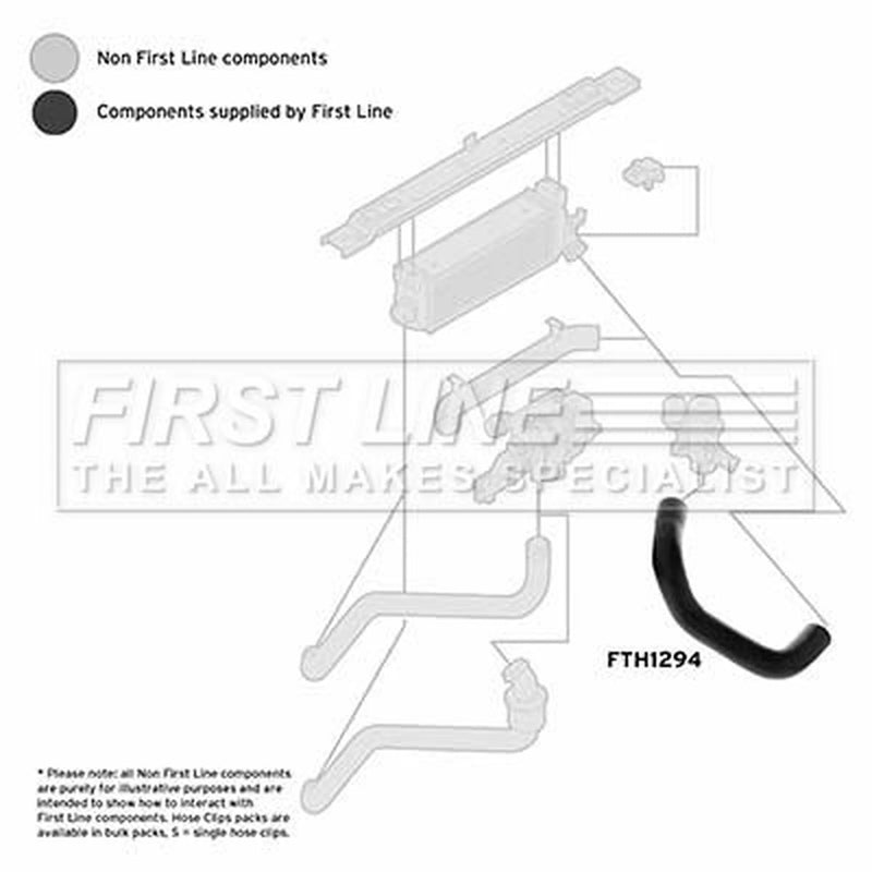 First Line Intercooler Turbo Charge Air Hose fits Ford Transit 2000-2014 2.0 2.4