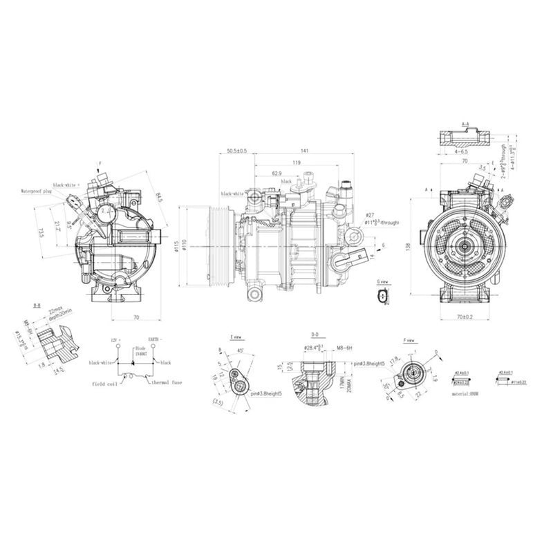 Hella Air Conditioning Compressor fits Audi A1 2018 on
