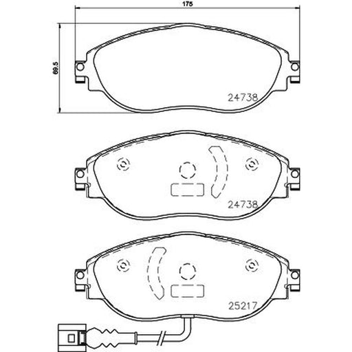 Mintex Front Brake Pad Set fits Audi A3 2012-2021