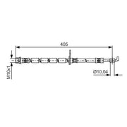 Bosch Brake Hydraulic Hose Line Front Left fits Ford Fiesta VI 2008-2018