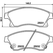 Mintex Front Brake Pad Set fits Chevrolet Aveo 2011-2015 1.2 1.3 1.4 1.6