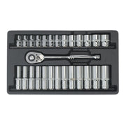 Sealey Ratchet Wrench & Socket Rail Set 27pc 1/2"Sq Drive AK66483 Sealey - Dynamic Drive