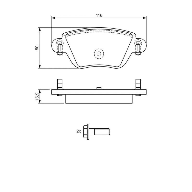 Bosch Front & Rear Pads fits Renault Kangoo Express 2000 on 1.9
