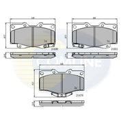 Comline 4 x Front Brake Pad Set fits Toyota 4 Runner I 1987-1989 2.4