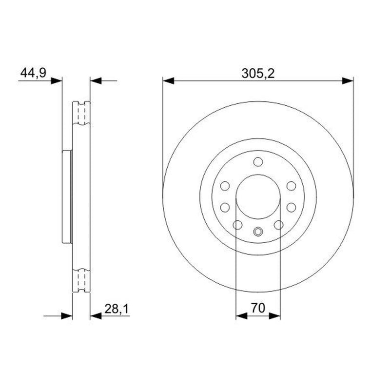 Bosch Front Brake Vented Discs & Pads fits Fiat Croma 2005-2011 1.9 2.4