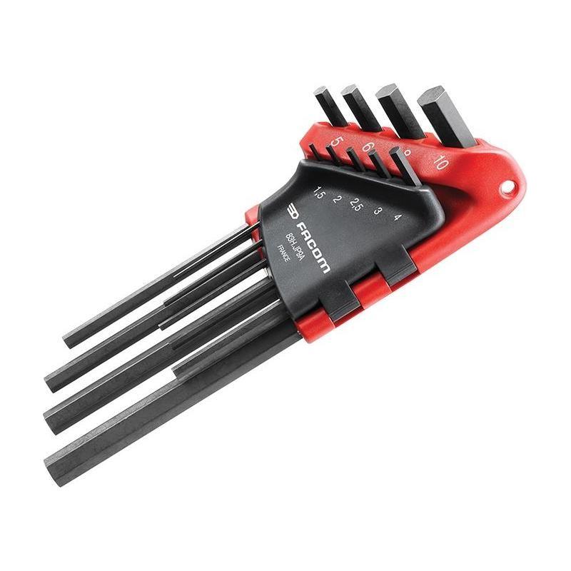Facom 83H.JP9A Metric Hexagon Key Long Arm Set, 9 Piece Facom - Town Tools