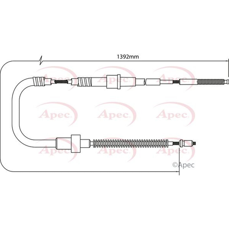 Apec Handbrake Cable Left Rear fits Seat Arosa 1997-2004 1.0 1.4 1.7