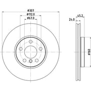Mintex 2 x Vented Front Brake Discs MDC2751C-x2