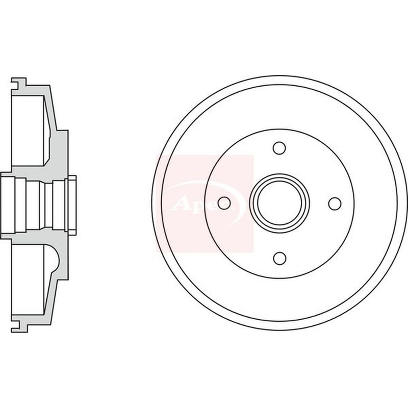 Apec Brake Drum Assembly Rear fits Kia Rio I 2000-2005 1.3 1.5