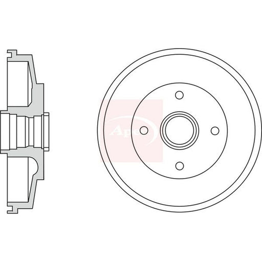 Apec Brake Drum Assembly Rear fits Kia Rio I 2000-2005 1.3 1.5