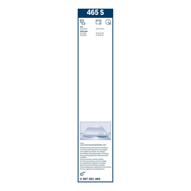 Bosch Front & Rear Super Plus Wiper Blade Set fits VW Polo 1999-2001