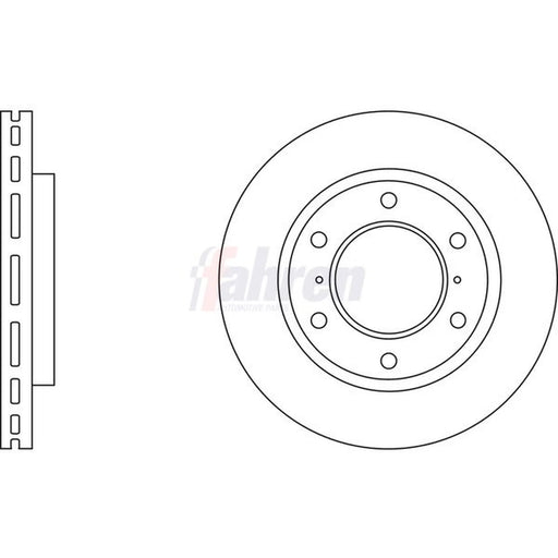 Fahren 2 x Vented Brake Discs fits Mitsubishi L200 / Triton 2005-2015 2.5