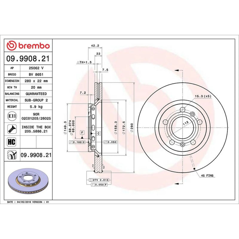 Brembo Rear Brake Discs & Pads fits VW Phaeton 2002-2008 3.0 3.2 6.0