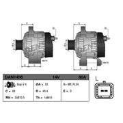Denso Car Alternator 12V DAN1496
