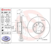 Brembo 2 x Internally Vented Brake Discs fits BMW 5 1996-2004