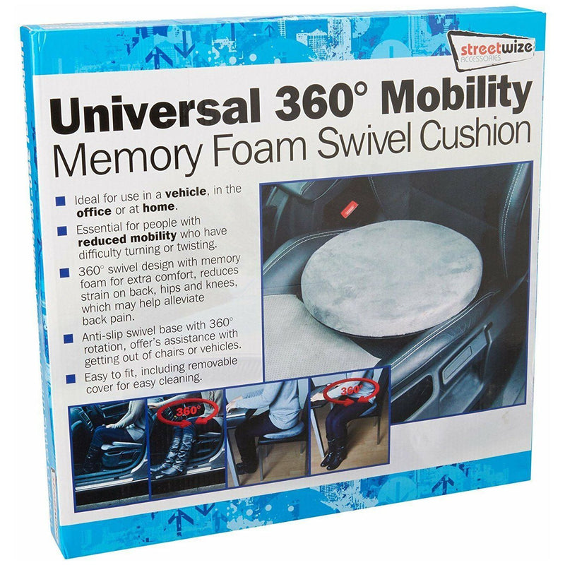 Universal Mobility Aid Car Seat & Home Chair 360 degree Memory Foam Swivel Cushion Streetwize  - Dynamic Drive