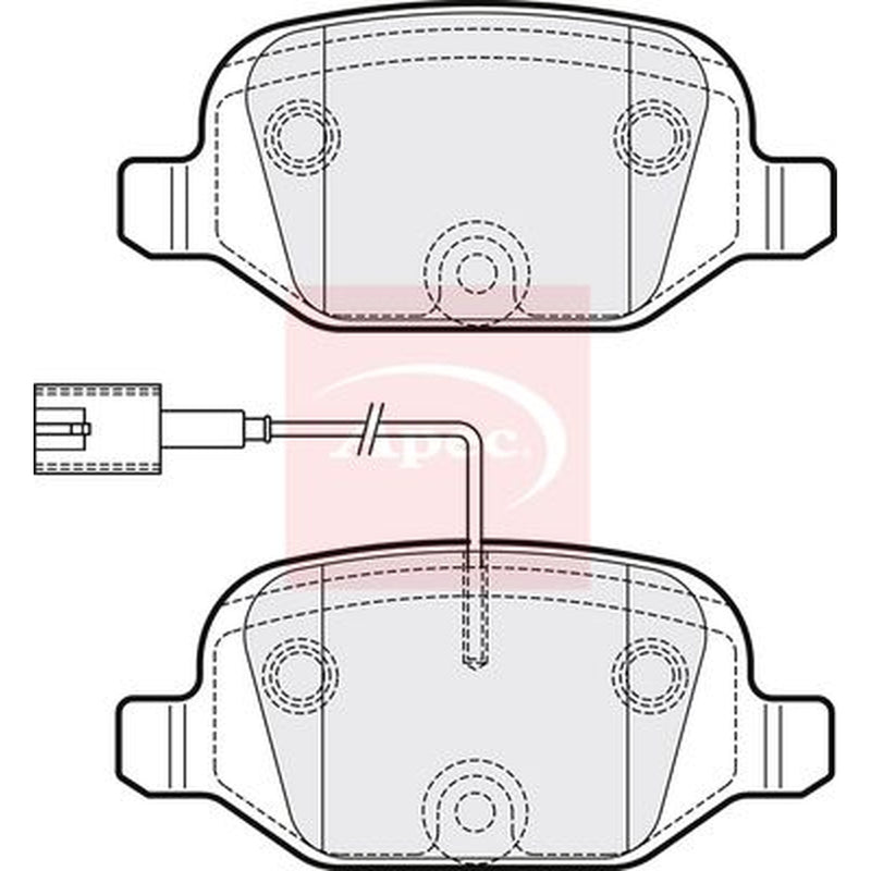 Apec Rear Brake Pad Set fits Abarth 500 / 595 / 695 2008 on 1.4