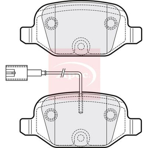 Apec Rear Brake Pad Set fits Abarth 500 / 595 / 695 2008 on 1.4