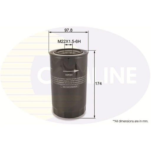 Comline Engine Oil Filter fits Irisbus Daily Tourys 2006 on