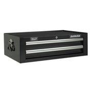 Sealey Mid-Box 2 Drawer with Ball-Bearing Slides Black AP26029TB Sealey - Dynamic Drive