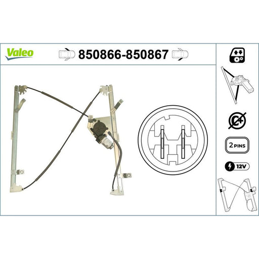 Valeo Electric Window Regulator Lifter Right F 850867