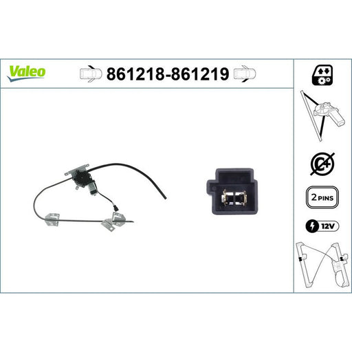 Valeo Electric Window Regulator Lifter Right Front 861219
