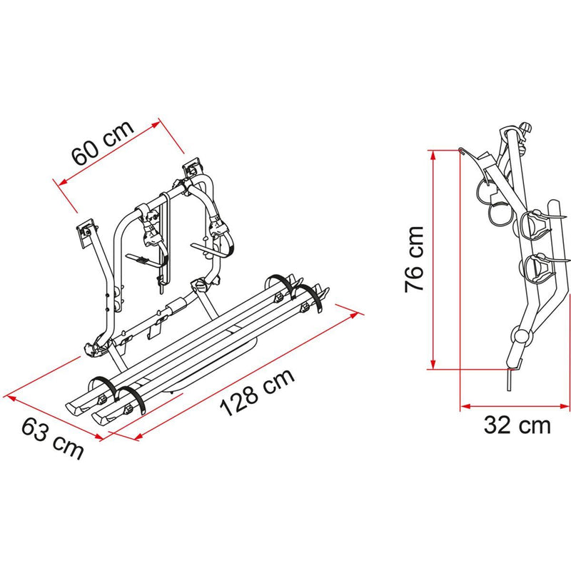 Fiamma Carry Bike Volkswagen VW T2 2 Bike Carrier Cycle Bicycle Van Fiamma  - Dynamic Drive