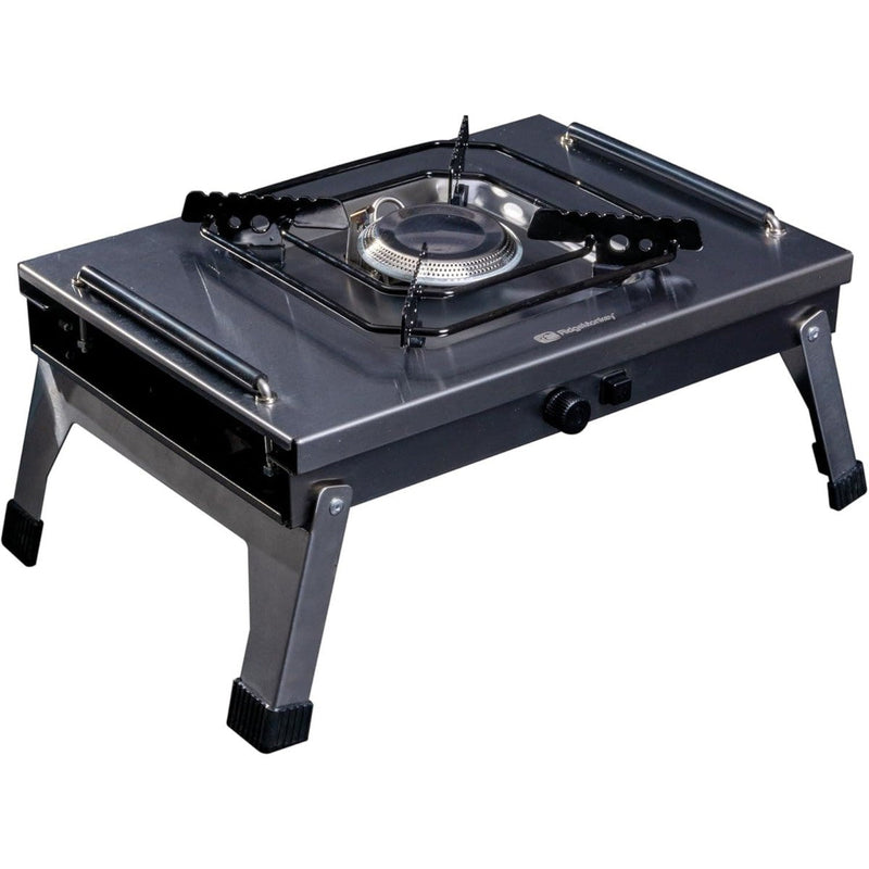 RidgeMonkey Grilla CookStation Single Hob Stainless Steel Gas Stove + Side Table - Main Product Image | Outdoor Cooking | NN4 Online
