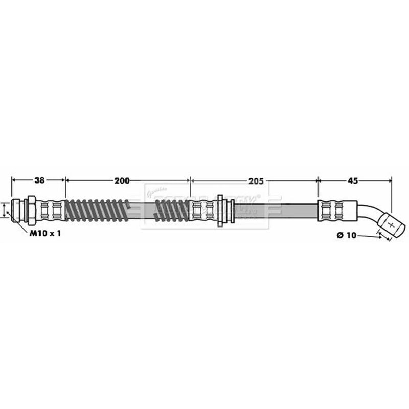 Borg & Beck Brake Hydraulic Hose Line Front Right BBH7458
