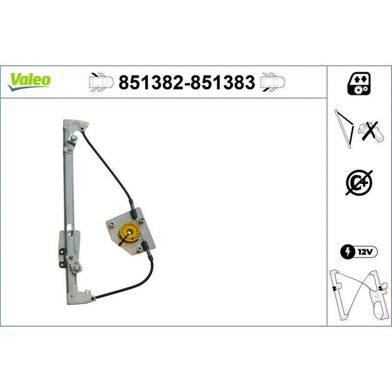Valeo Electric Window Regulator Lifter Left Rear 851382
