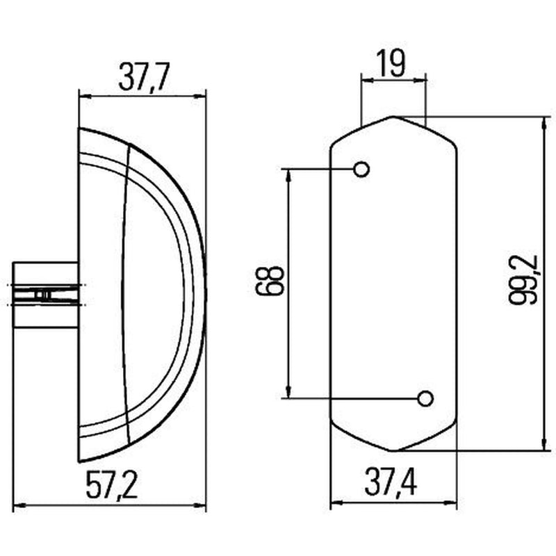 Hella Lamp Pour White/Red MD24 2XS Lateral Mounting 2XS 205 020-051 SP1068235