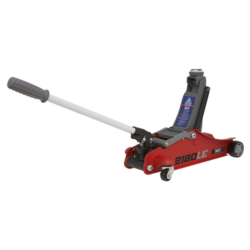Sealey 180 Handle Low Profile Short Chassis Trolley Jack 2 Tonne - Red 2180LE Sealey - Dynamic Drive