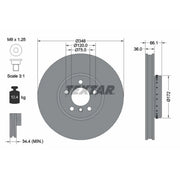 Textar 2 x Front Two-Piece Brake Disc Brake Discs 92253725