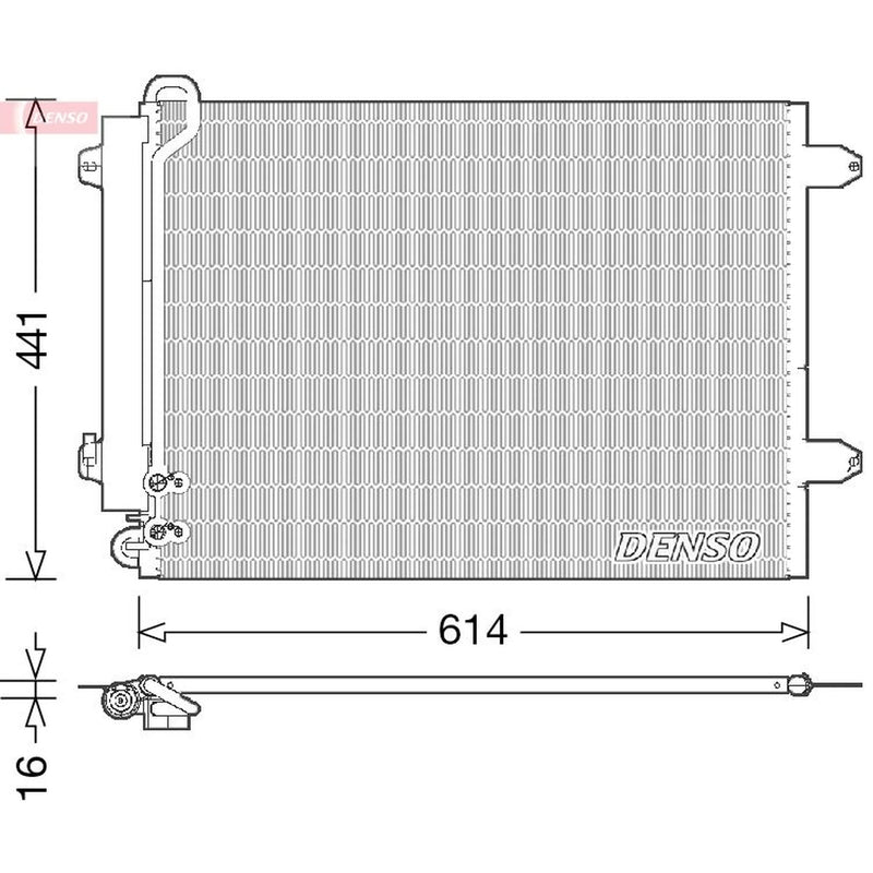 Denso Air Conditioning Condenser fits VW Cc B7 2011-2016 2.0