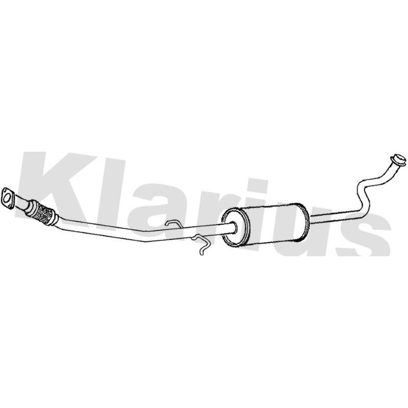 Klarius Box With Centre Pipe Centre fits Toyota Yaris/Vitz 2001-2005 1.4