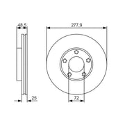 Bosch 2 x Vented Front Brake Discs 0 986 479 R83