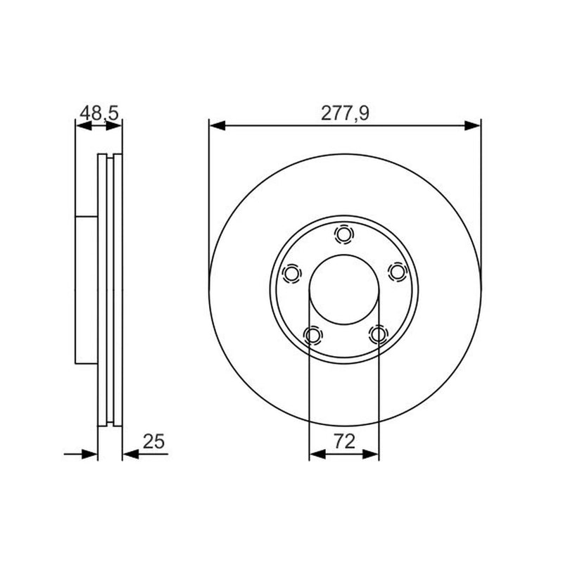 Bosch 2 x Vented Front Brake Discs 0 986 479 R83