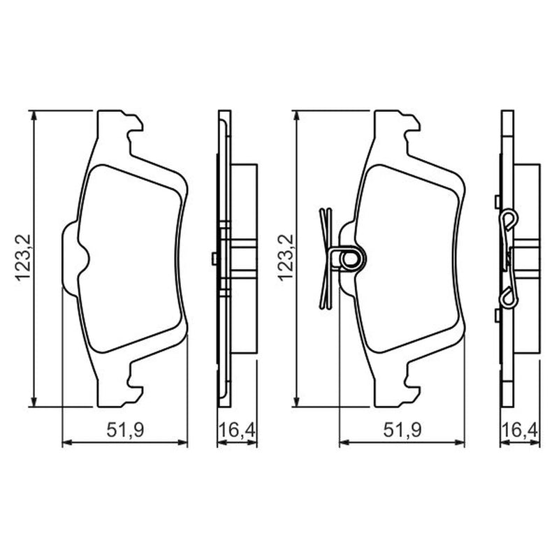 Bosch Front & Rear Pads fits Ford Focus III 2015-2018 2.3