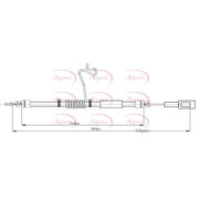 Apec Handbrake Cable Right Rear fits Ford Transit Platform 2006-2014 2.2 2.4 3.2